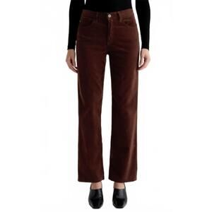 NEW AG JEANS brinley corduroy mid rise straight jeans in coffee bean